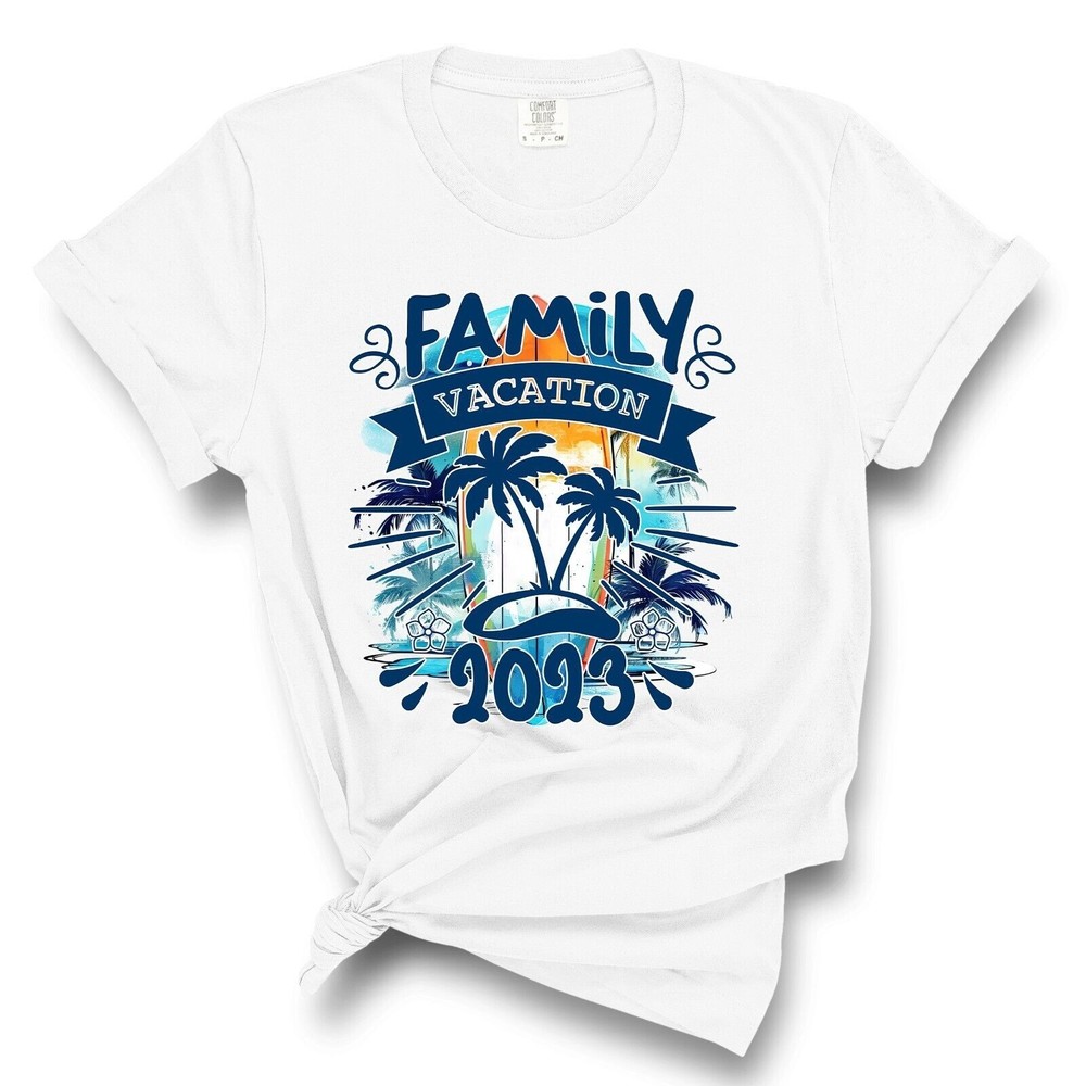 Men's Women's Summer Family Vacation White T-Shirt 2023 Summer Trip Outfit Shirt